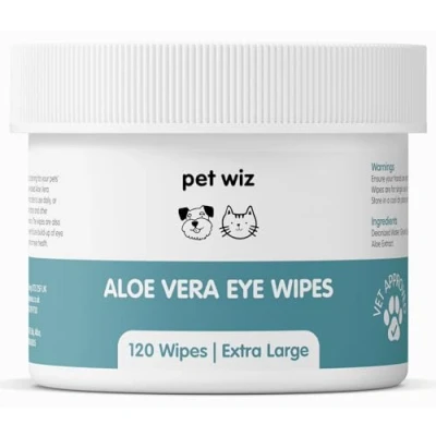 Image of pet wiz Vet Approved 120 Extra Large Natural Eye Wipes Gentle &amp; Soothing