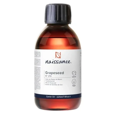 Image of Naissance Grapeseed Oil (No. 210) 100ml Natural Moisturiser and Conditioner for Hair, Skin, Massage, Face, Beard Aromatherapy
