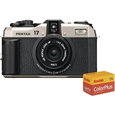 Image of PENTAX 17 Compact Film Camera Starter Pack Black, Black