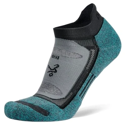 Image of Balega Blister Resist Performance No Show Athletic Running Socks for Men and Women (1 Pair), Grey/Blue, Medium