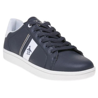 Image of Original Penguin Mens Steadman Retro Trainers Blue Polyurethane Size UK 8