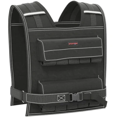 Image of SPORTNOW 20KG Adjustable Weighted Vest, Weight Vest with 20 Metal Weights, Straps and Reflective Strips, for Men Women Running Cardio Exercise Strength Training
