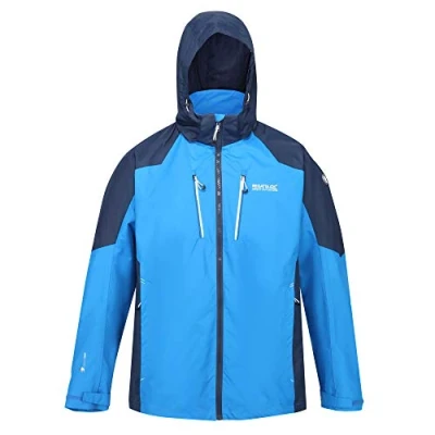 Image of Regatta Calderdale III Outdoor Technical Jacket, Waterproof and Breathable Fabric with Mesh Lining Jackets Shell, Men, Imperial Blue/Nightfall Navy, XXXL