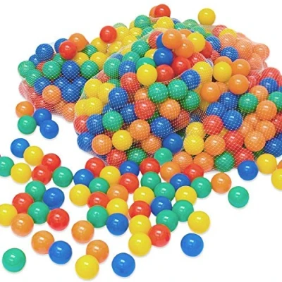Image of LittleTom 1000 Small Plastic Balls Ø 6 cm in diameter for kids tent playhouse ballbath play children toddlers babies multicolored mixed colors yellow red blue green orange Proven Quality