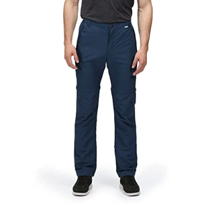 Image of Regatta Mens Highton Zip Off Active Stretch Trousers Blue