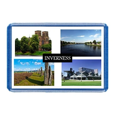 Image of Inverness Postcard Style Design 7cm x 4.5cm Novelty Tourism Fridge Magnet.