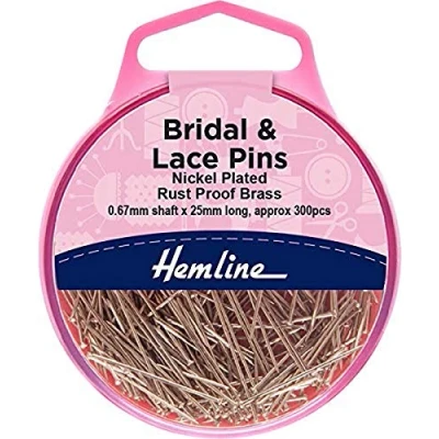 Image of Hemline Dressmakers Bridal and Lace Pins 25mm, pk of 25g