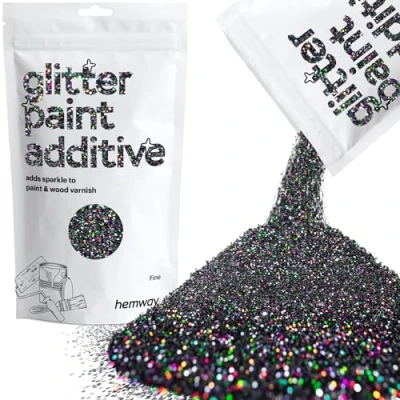 Image of Glitter Paint for Walls Black Holographic Additive Emulsion Latex Acrylic Sparkles Fine Interior Painting 100g / 3.5oz
