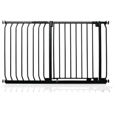 Image of Safetots Elite Pressure Safety Gate, 107cm 116cm, Matt Black, Fit Stair Baby Gate for Doors Hallways and Spaces, Barrier, Easy Installation