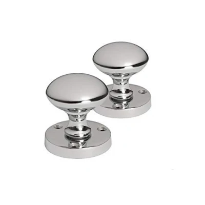 Image of Jiyo.Outdoor Chrome Mortice Sprung Door Knob Set Pack Pair