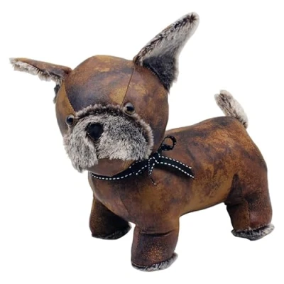 Image of The Leonardo Collection LP48859 Faux Leather Chihuahua Design Doorstop Brown Accessory