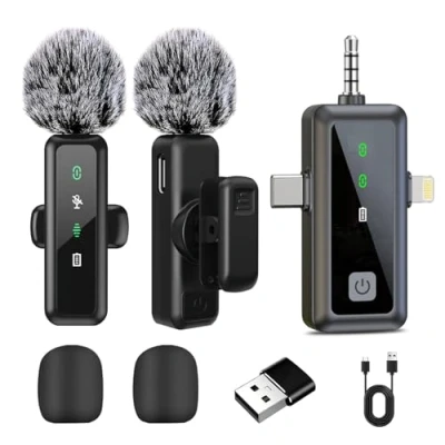 Image of Wireless Lavalier Microphone for iPhone,iPad, Android Phone,Mini with Noise Reduction and Crystal Sound Video Recording,YouTube, Vlogging, TikTok