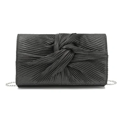 Image of Miss Lulu Women&#039;s Clutches, Clutch Bags for Women Suede Ladies Evening Purse Handbag Cross Body Bag Wedding Party with Detachable Chain Strap (Silver)