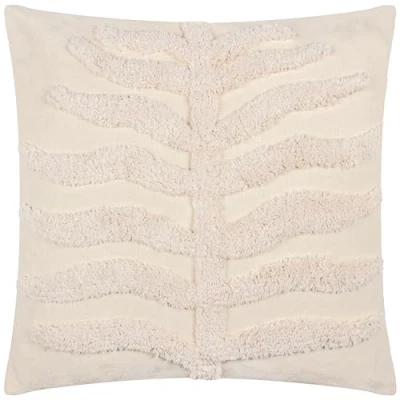 Image of furn. Dakota Tufted Feather Filled Cushion Natural Cotton Size 45 cm x