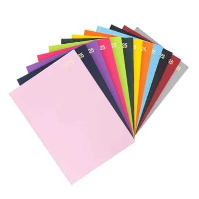 Image of evelay 2025 A4 A5 Day to Page Diary Full Year Planner Desk Hardback Academic Organiser for Home Office School (A4 a Day, Pink)