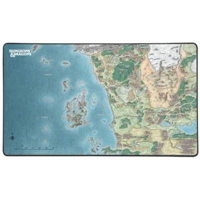 Image of Konix Dungeons &amp; Dragons XXL Mouse Pad 80 x 46 cm for Desktop PC Gaming Non Slip Base Faerûn Map