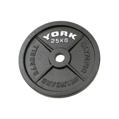 Image of York Olympic Hammertone Cast Iron Weight Plate 1 x 25kg