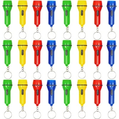 Image of THE TWIDDLERS 24 Mini Torch Keychains Assorted Flashlight Colours, Ideal Small Torches for Party Bag Fillers Kids