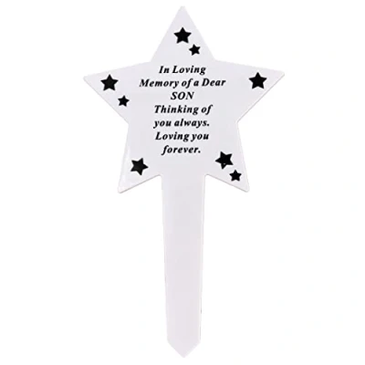 Image of Angraves Shining Star Special Son Memorial Baby Child Remembrance Verse Grave Ground Stake Plaque