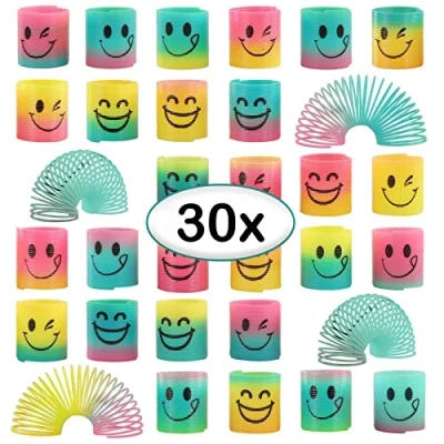 Image of YouCute 30 Spring Party Bag Fillers Rainbow Fidget Mini Smile Toys for Pinata Favour Kids Boys Girls