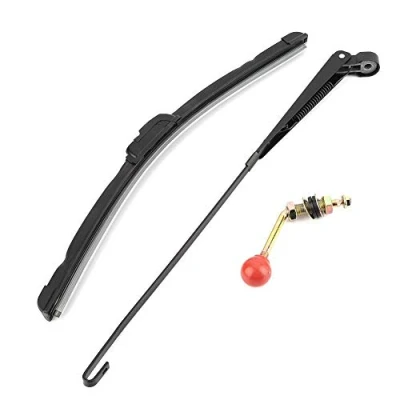 Image of Windshield Wiper Blade, UTV Universal Manual Hand Operated Blade Replacement Kit Black