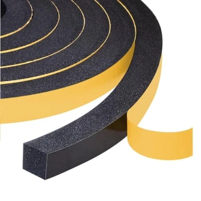 Image of Yotache Self Adhesive Foam Gasket Tape 2 Rolls 12mm W X T for Doors Soundproofing Weather Seal Strip Insulation, 4m Length (2 2m Each)