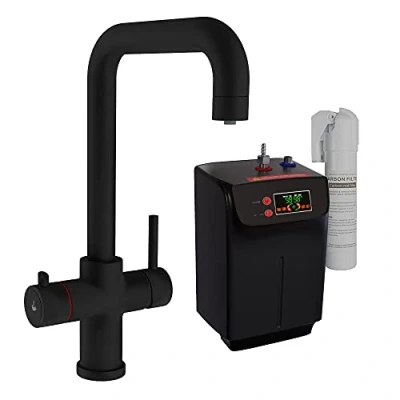 Image of 3 in 1 Instant Boiling Hot Water Dispenser Kitchen Sink Mixer Tap with Tank &amp; Filter (Matte Black)