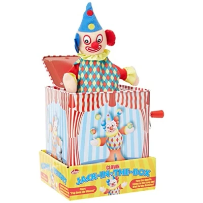 Image of Tobar Clown Jack in the Box Traditional Tin Toy, Assorted Colour