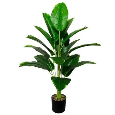 Image of AIVORIUY Artificial Palm Tree Faux Silk Plant in Pot for Home Office Living Room Bedroom Stairs Foyer Modern Decor Indoor Outdoor Lifelike Fake Potted Housewarming Gifts (80cm Green Banana)