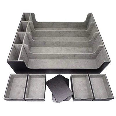 Image of docsmagic.de Premium 4 Row Trading Card Storage Box Black + Trays &amp; Divider MTG PKM YGO