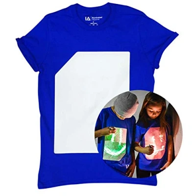 Image of Illuminated Apparel Interactive Glow in The Dark T Shirt Royal Blue Green (Large)