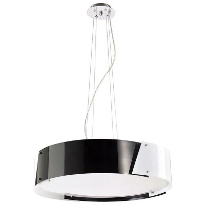 Image of Dakota Pendant Medium 4 Light E27 Polished Chrome/Black &amp; White Acrylic