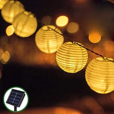 Image of Bawoo Solar String Lights Outdoor Garden, 20ft 30 LED Fairy Lights,Solar Garden Lanterns for Patio Wedding Lawn Yard Fence,IP65 Waterproof (Warm White)