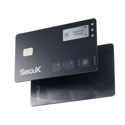 Image of SecuX Shield Bio Crypto Hardware Wallet Secure Biometric Authentication, Cold Storage Card for NFT, Bitcoin, Ethereum, Cardano, ERC20, BEP20, and More, Flat Black, Compact