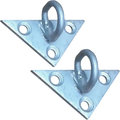 Image of 1STec 2 x Heavy Duty BT Droprire Triangular wood or brick wall mount circle loop bracket 22 for supporting overhead Telephone Cable Garden Catenary Wire Turnbuckle Installation in Concrete Masonry