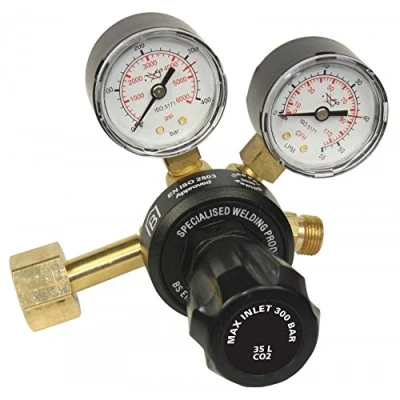 Image of CO2 Gas Bottle Welder Welding Regulator Side Entry Twin 2 Gauge Single Stage 2144