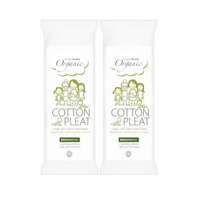 Image of Simply Gentle Organic Cotton Pleat x 2 (Pack of 2)