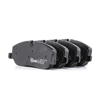 Image of 8202D1098 brake pad set BREMBO P 44 014 prepared for wear indicator with caliper screws, anti squeak plate accessories
