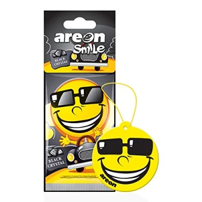 Image of AREON Smile Dry Car Air Freshener Black Crystal Fun Yellow Multi Pack of 3