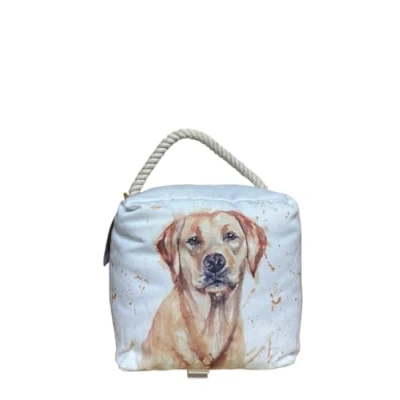 Image of Assorted Doorstop Door Stop Stopper Filled Heavy Faux Leather Novelty Wedge (Golden Labrador Cube Doorstop)
