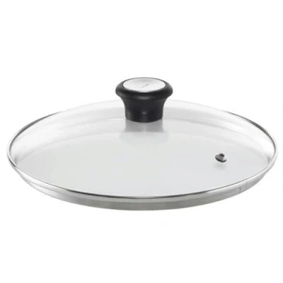 Image of Tefal Compatible Glass Lid, Steam Vent, 30 cm, Transparent, 28097812, Stainless Steel Rim, Copper Black