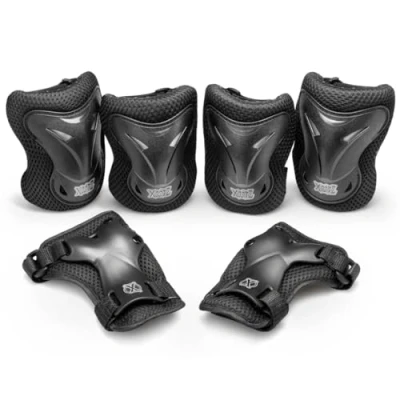 Image of Xootz Kids Skate Pad Set, 6 Piece Knee, Elbow and Wrist Protection for Skateboarding, Scooter, Skating BMX, Hard Wearing Breathable