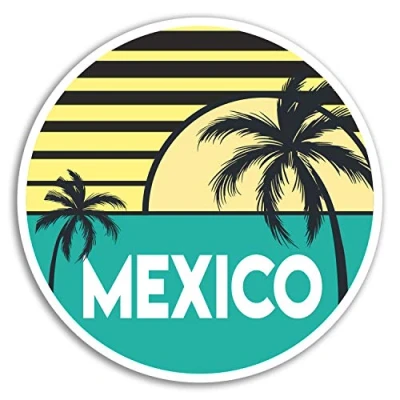 Image of 2 x 10cm Mexico Vinyl Stickers Travel Fun Sticker Laptop Luggage #18581 (10cm Wide)