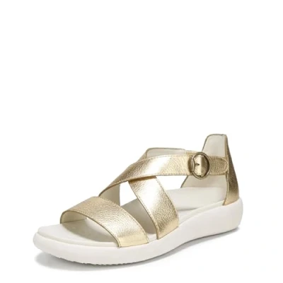 Image of Vionic Harmony RX Women&#039;s Flat Sandals with Arch Support Gold UK 6 Wide Fit