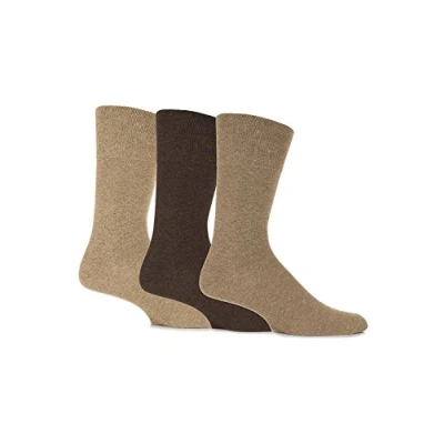 Image of SockShop 6 pairs Mens Cotton Gentle Grip 11 uk Socks Brown RG53
