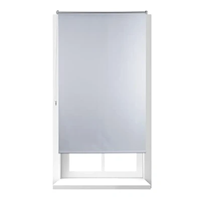 Image of Relaxdays Thermal Blackout Blinds, Heat Protection, Side Pull Roller Shades, No Drilling, 100x160cm, White