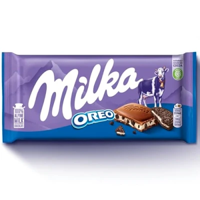 Image of Milka with OREO Chocolate Bar, Alpine Milk Filling, 100g