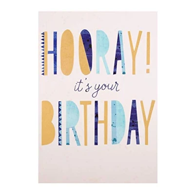 Image of Hallmark Birthday Card Contemporary Embossed and Foiled Text Design