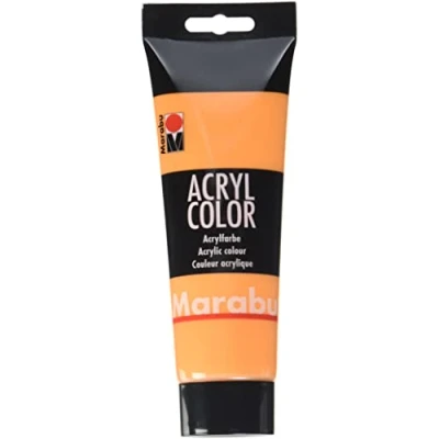 Image of Marabu 12010025013 Acrylic Colour Orange 225 ml, Creamy Paint Water based, Quick Drying, Lightfast, Waterproof, for Application with Brush and Sponge on Canvas, Paper Wood