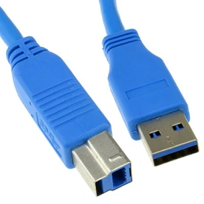 Image of kenable USB 3.0 SuperSpeed Cable Type Plug A to B BLUE 5m [5 metres]